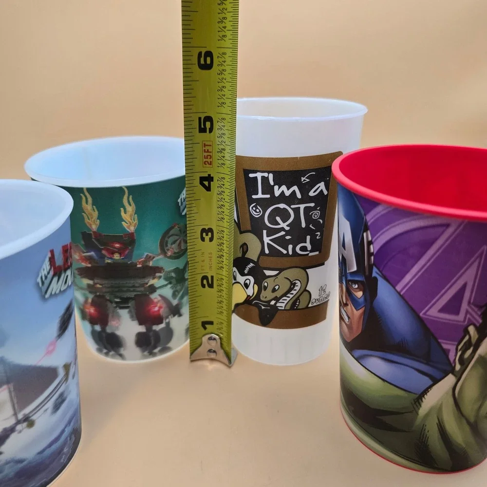 Marvel Avengers LEGO Movie Kwik Trip Plastic Souvenir Cups Lot of 4 Iron Man